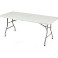 National Public Seating Interion FoldInHalf Plastic Table, 30 x 72, White INT-BFHT-3072-21
